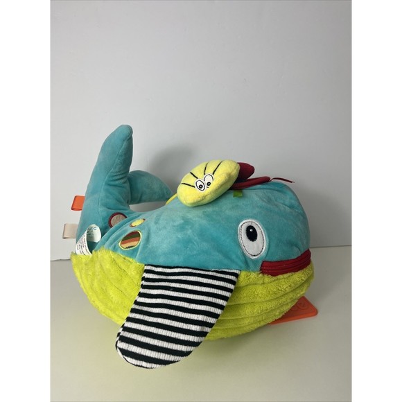 Dolce Play & Learn Whale Plush Interactive Baby Toy Textured Zipper Motor Skills - Picture 1 of 11